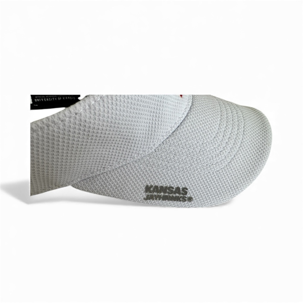 Adidas KU Kansas University Jayhawks Visor Adjustable Hook Loop New NWOT White - Picture 2 of 7